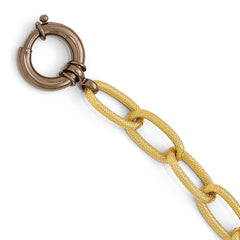 Bronze Diego Massimo Textured Brown & Gold-tone Link Bracelet