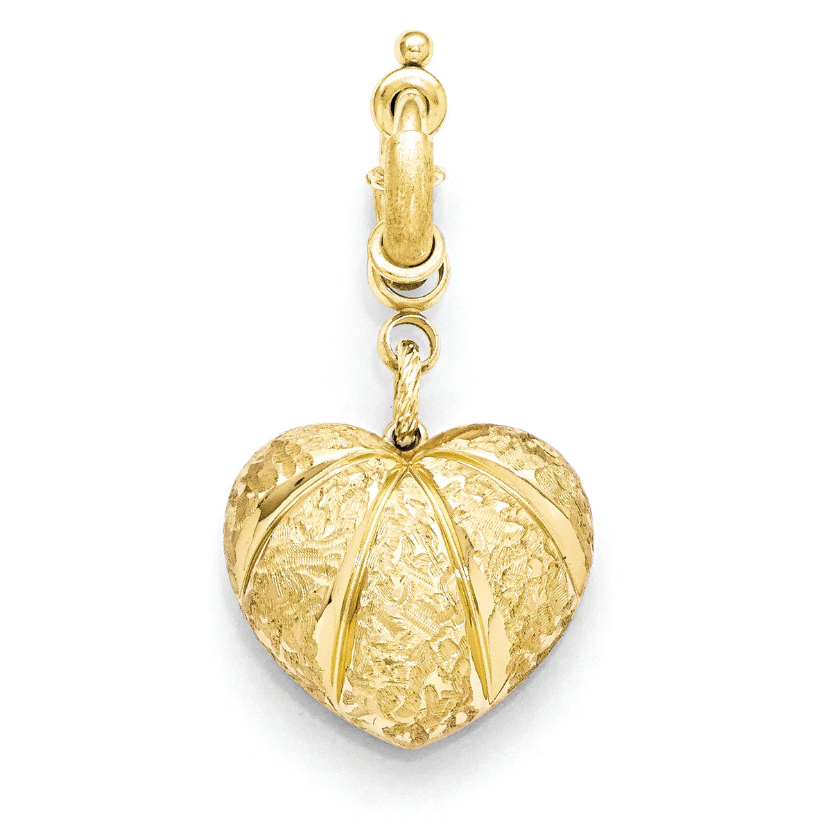 Bronze Diego Massimo Etched Gold-tone Heart Charm