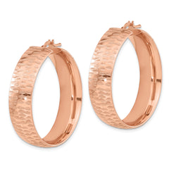 Bronze Rose-Tone Hoop Earrings with Polished & Etched Finish Gift Ready