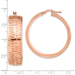Bronze Rose-Tone Hoop Earrings with Polished & Etched Finish Gift Ready