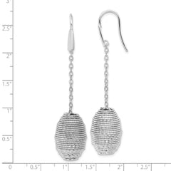 Bronze Rhodium-Plated Hive-Shape Dangle Earrings with Polished Finish