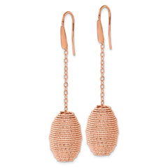 Rose-Tone Bronze Dangle Earrings with Polished Hive Design  Gift Ready