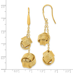 Bronze Love Knot Dangle Earrings with Textured Gold-Tone Finish, Gift-Ready