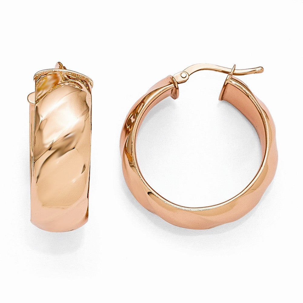 Bronze Diego Massimo Polished Rose-tone Hoop Earrings