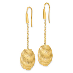 Bronze Diego Massimo Textured Gold-tone Hive-shaped Dangle Earrings