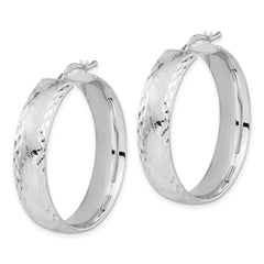 Bronze Diego Massimo Etched Rhodium-plated Hoop Earrings