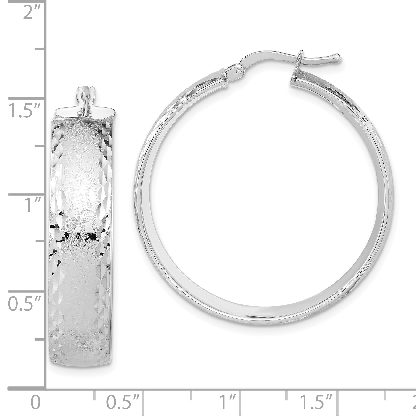 Bronze Diego Massimo Etched Rhodium-plated Hoop Earrings