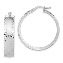 Bronze Diego Massimo Etched Rhodium-plated Hoop Earrings