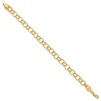 14k Solid Triple Link Charm Bracelet
