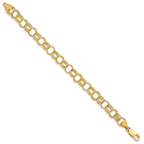 14k Solid Triple Link Charm Bracelet