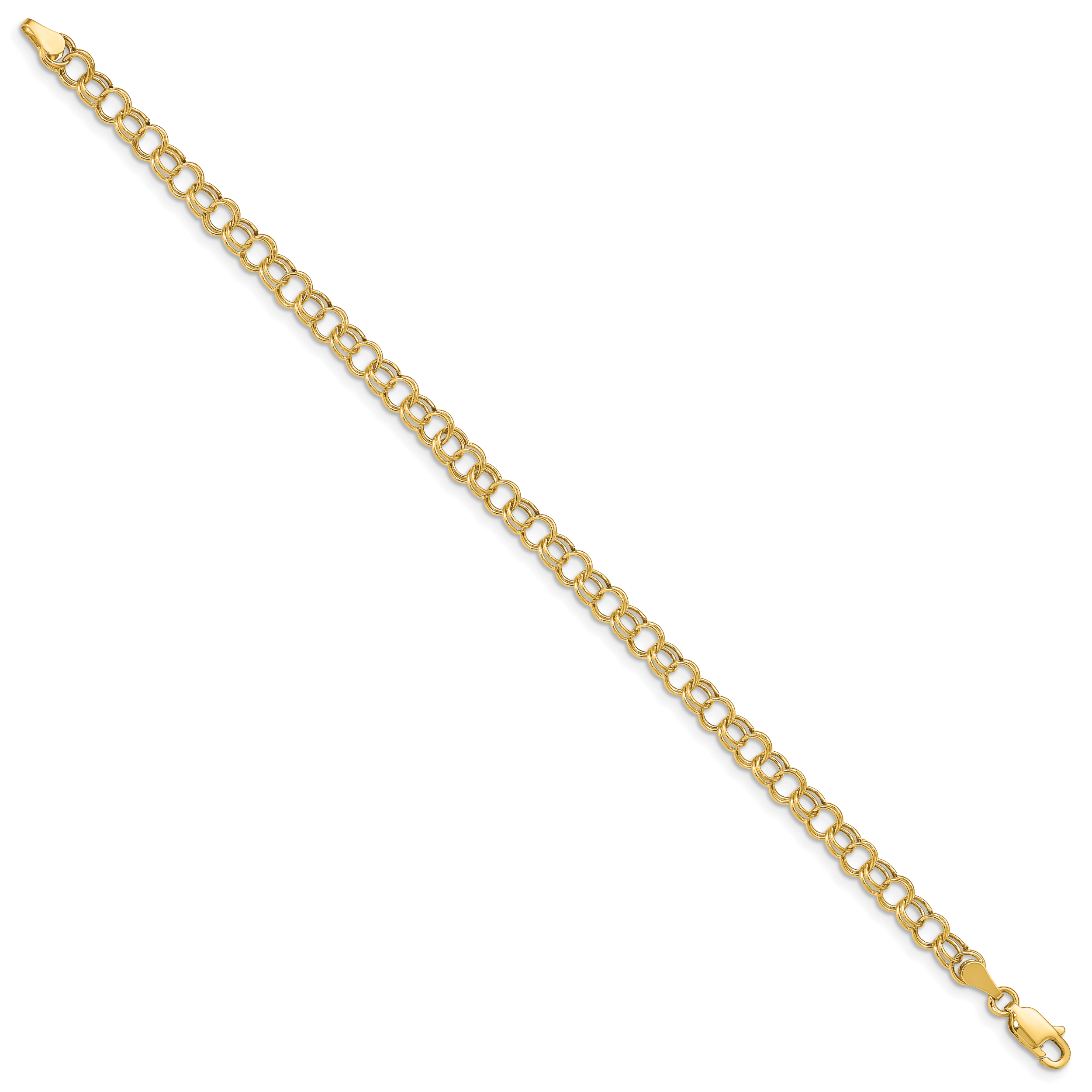 14k Hollow Double Link Charm Bracelet Secondary image