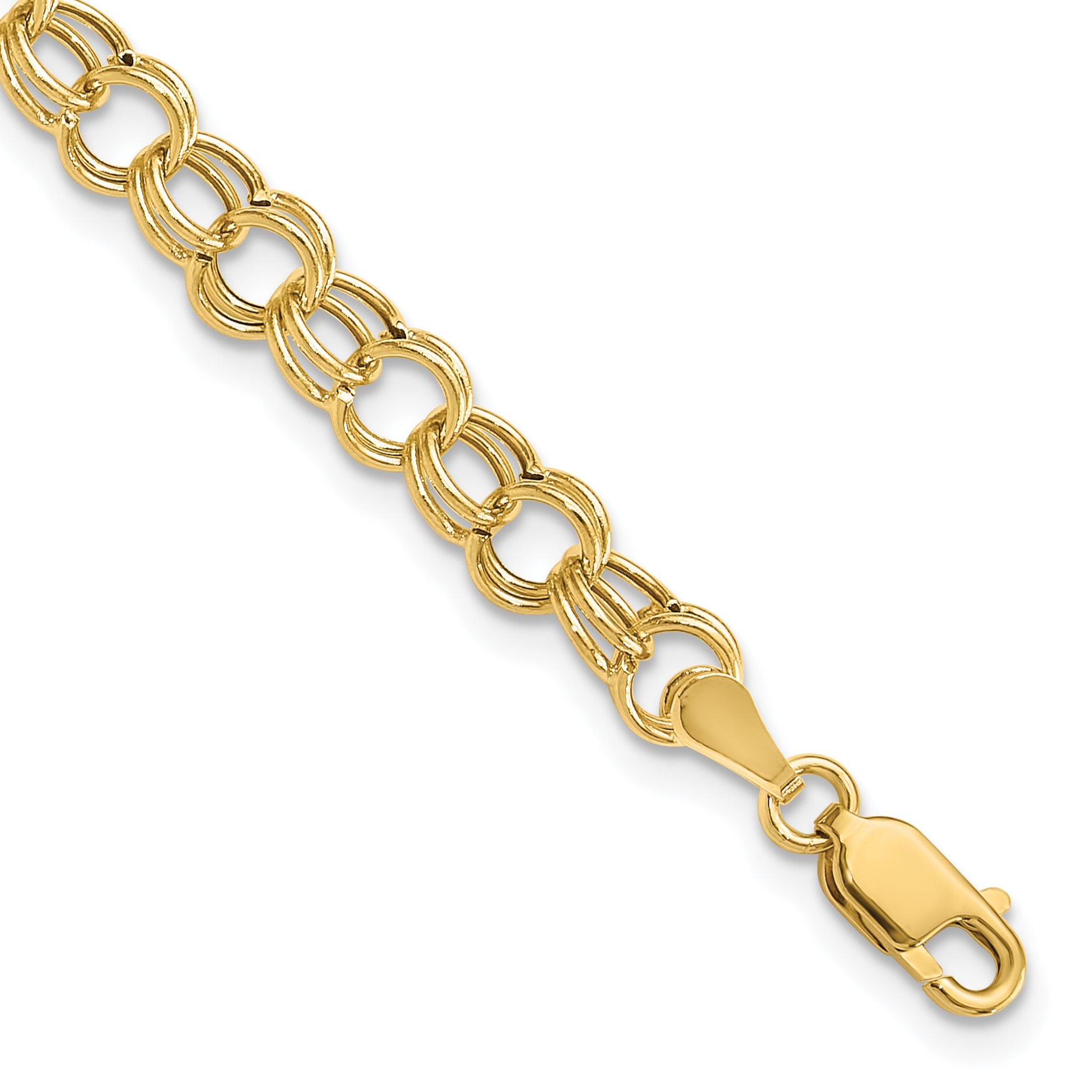 14k Hollow Double Link Charm Bracelet Main image
