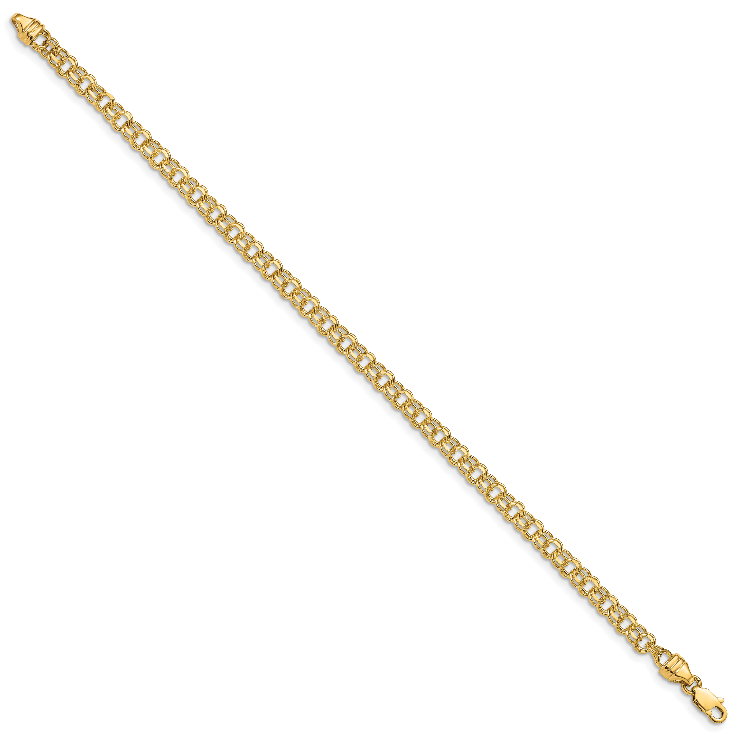 14k 7in 3.75mm Solid Double Link Charm Bracelet Secondary image