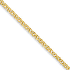 14k 8in 3.75mm Solid Double Link Charm Bracelet