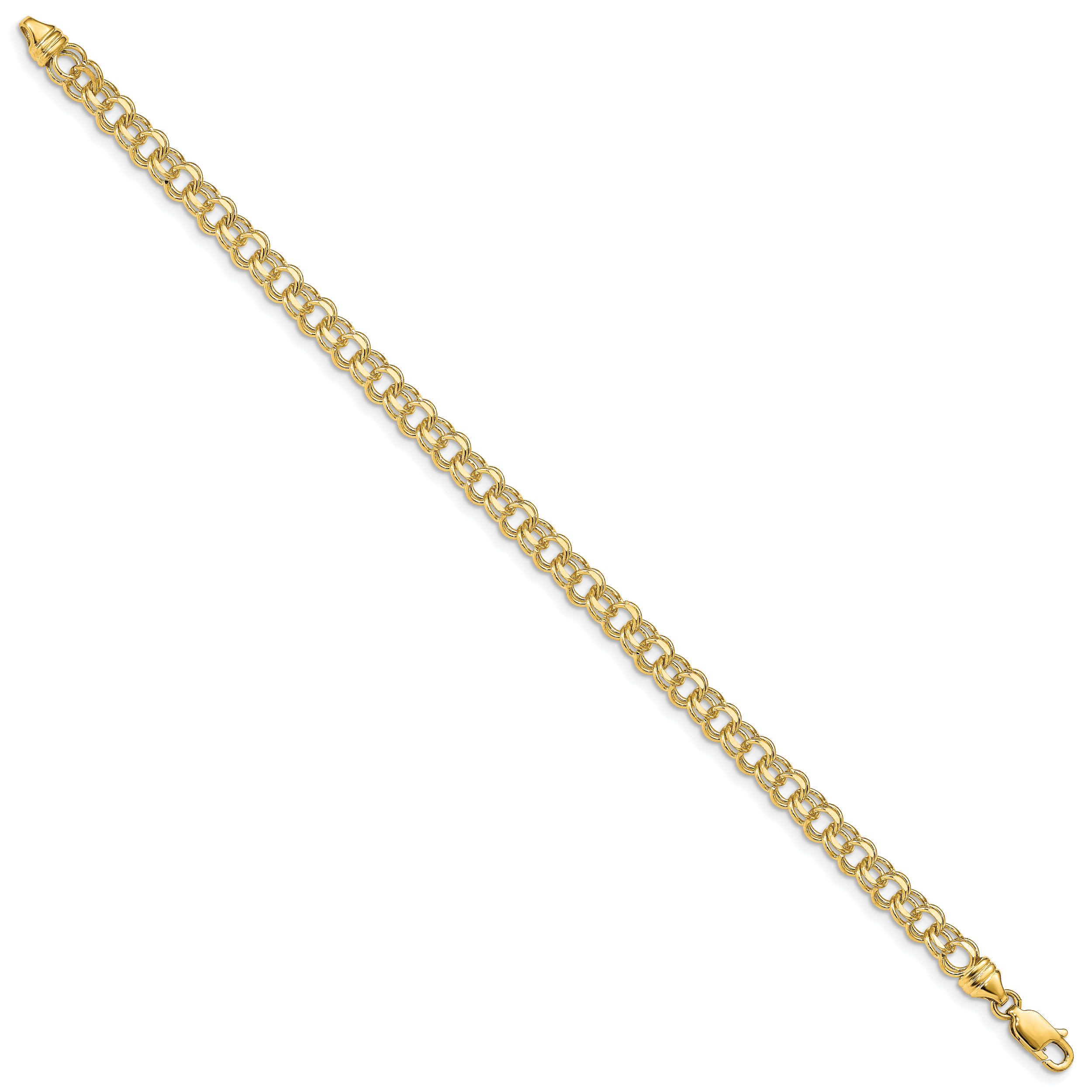 14k 7in 4.75mm Solid Double Link Charm Bracelet Secondary image