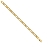 14k 7in 5.5mm Solid Double Link Charm Bracelet