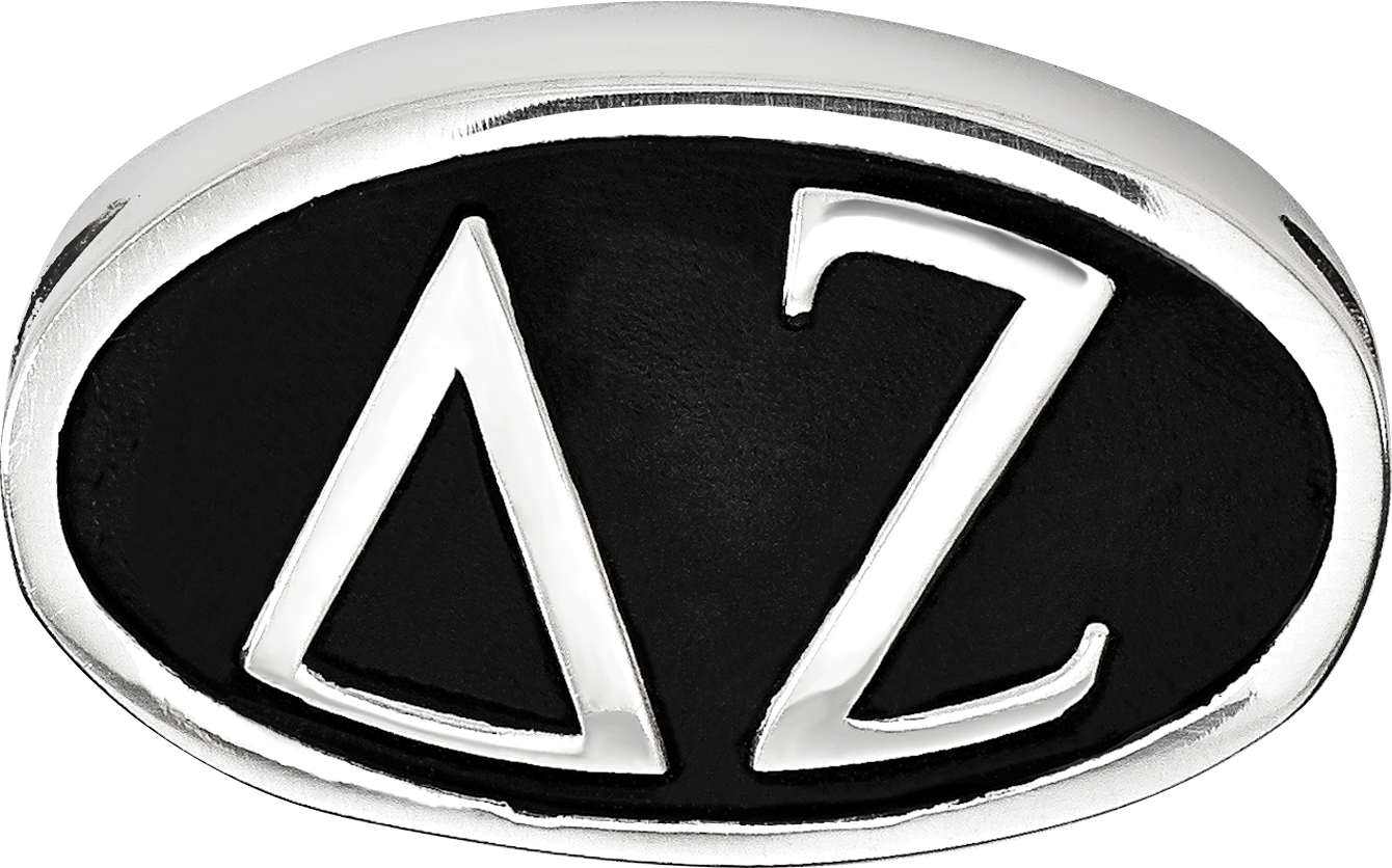 Sterling Silver LogoArt Delta Zeta Sorority Greek Letters Enameled Oval Bead