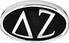 Sterling Silver LogoArt Delta Zeta Sorority Greek Letters Enameled Oval Bead