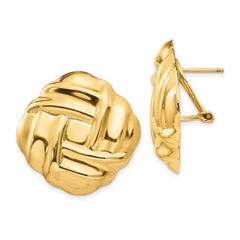 14k Polished Fancy Omega Back Post Earrings
