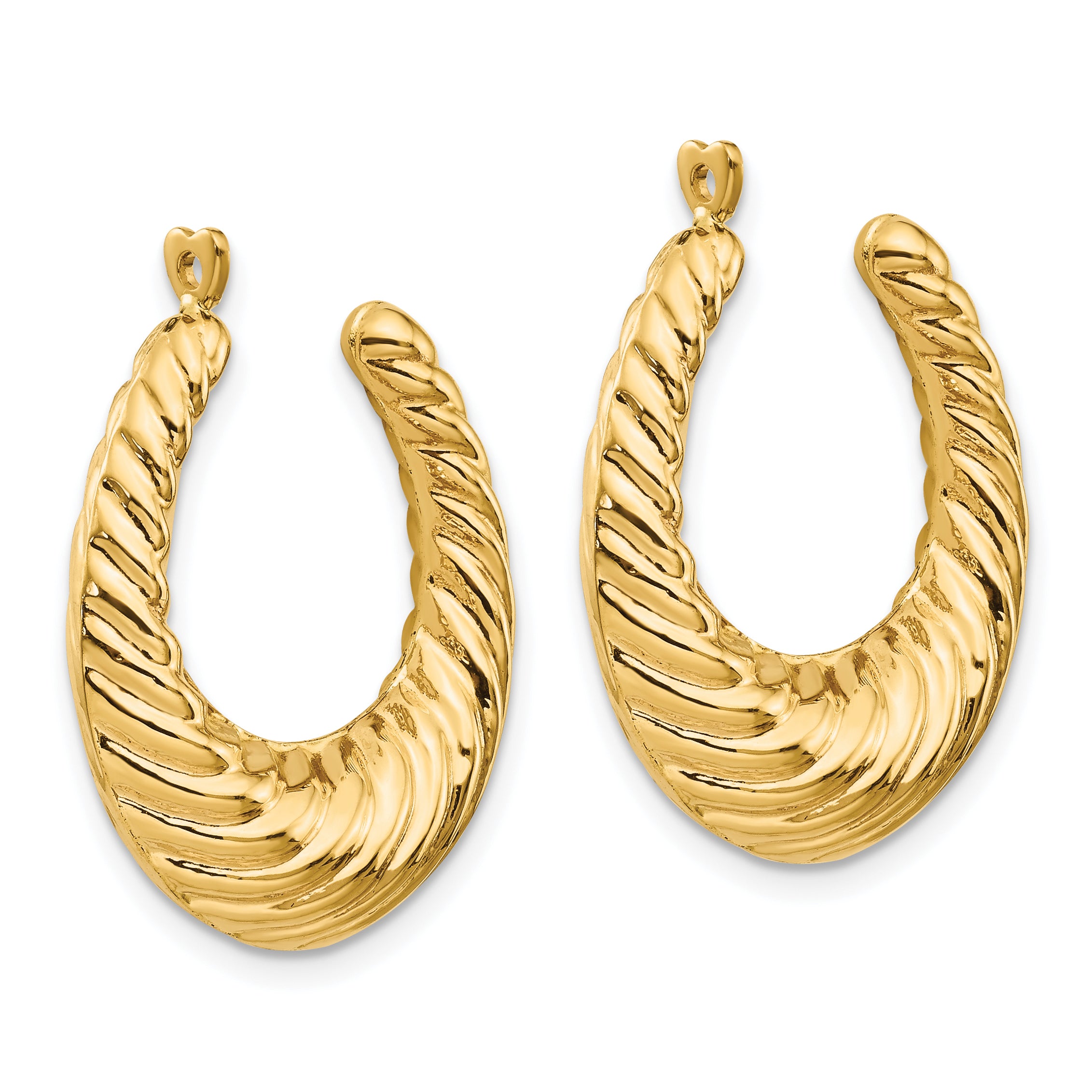 14k Polished Twisted Hollow Hoop Earring Jackets Secondary image