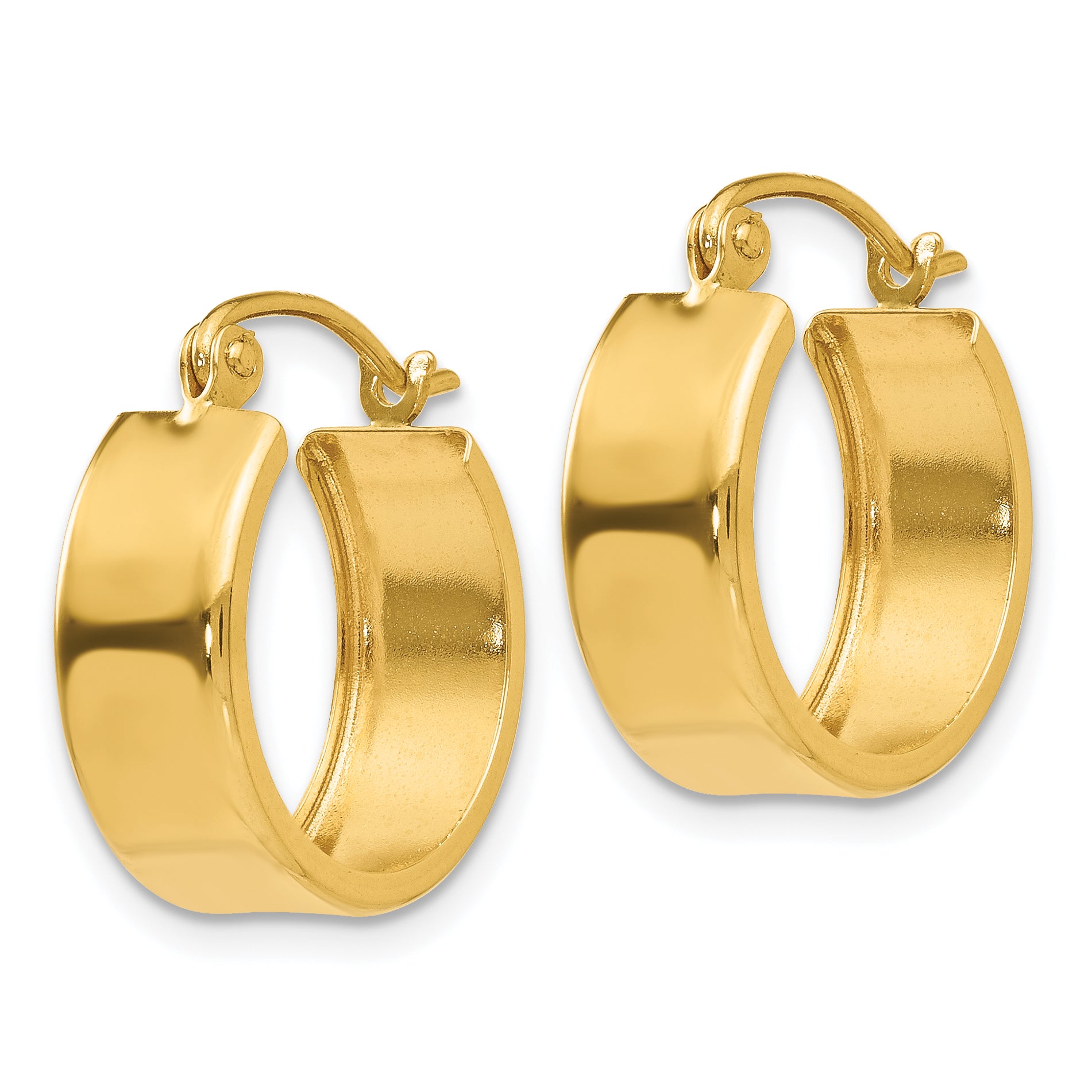 14K Gold Small Hoop Earrings with Polished Finish Elegant Design Secondary image