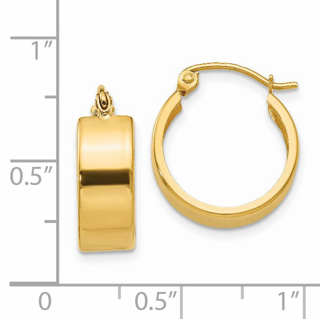 14K Gold Small Hoop Earrings with Polished Finish Elegant Design