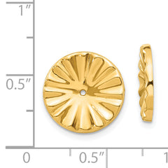 14K Gold Sunburst Earring Jackets with Polished Finish  Elegant Women’s Accessory