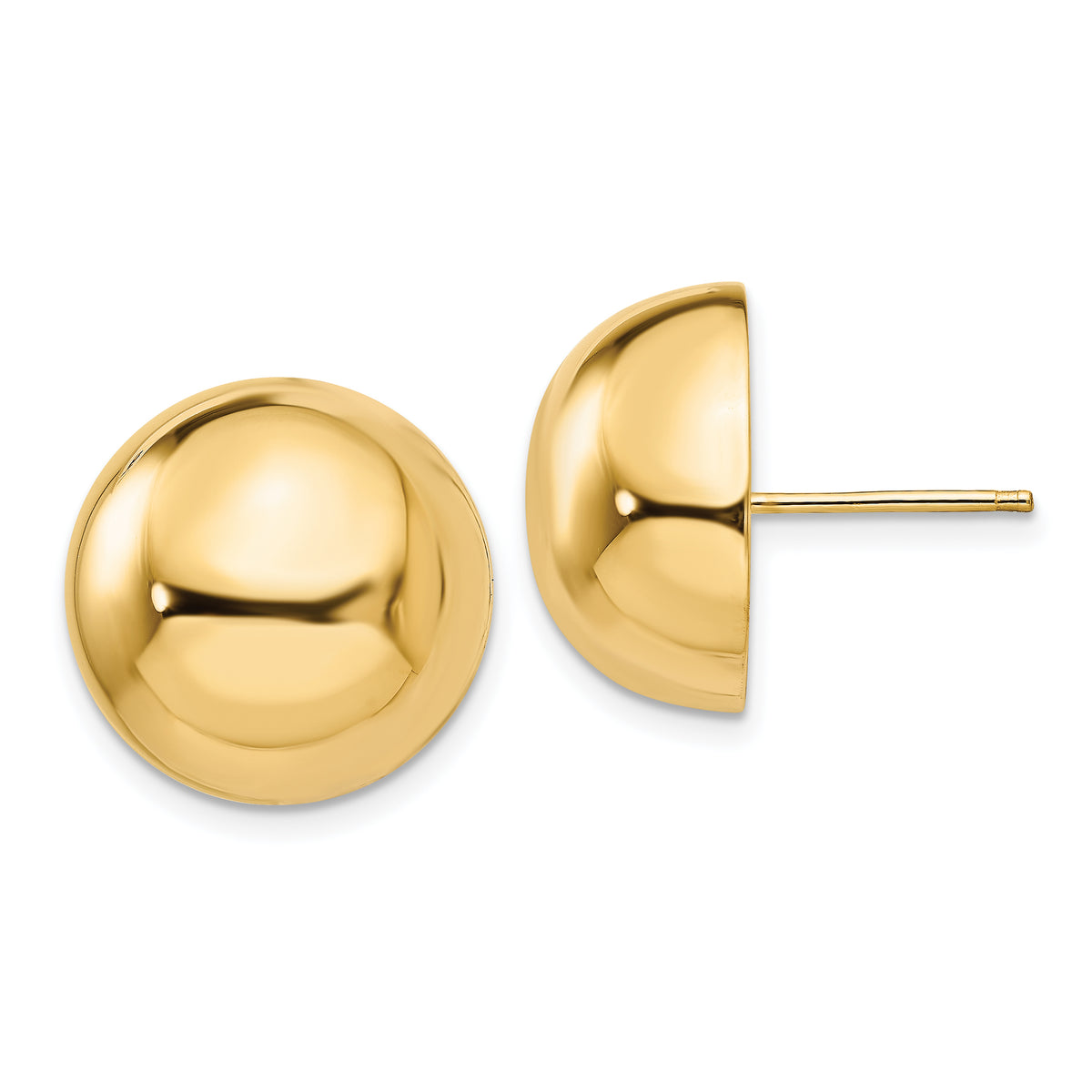 14k Polished 16mm Half Ball Post Earrings Main image