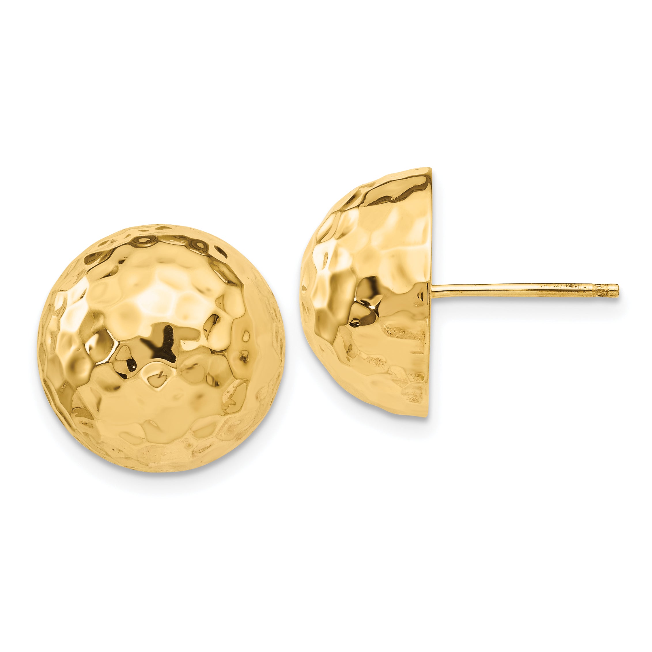 14k Hammered Half Ball Post Earrings Main image