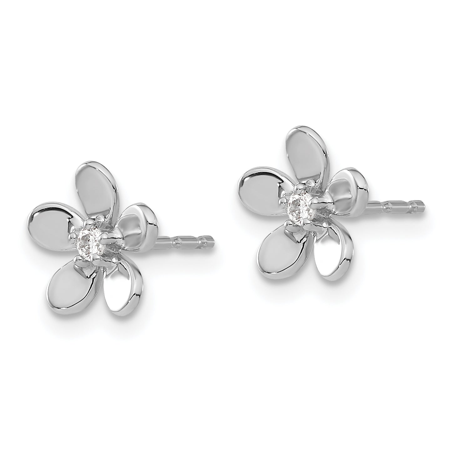 14k White Gold Diamond Earrings Secondary image