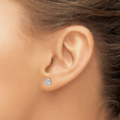 10k White Gold 3-stone Diamond Earrings