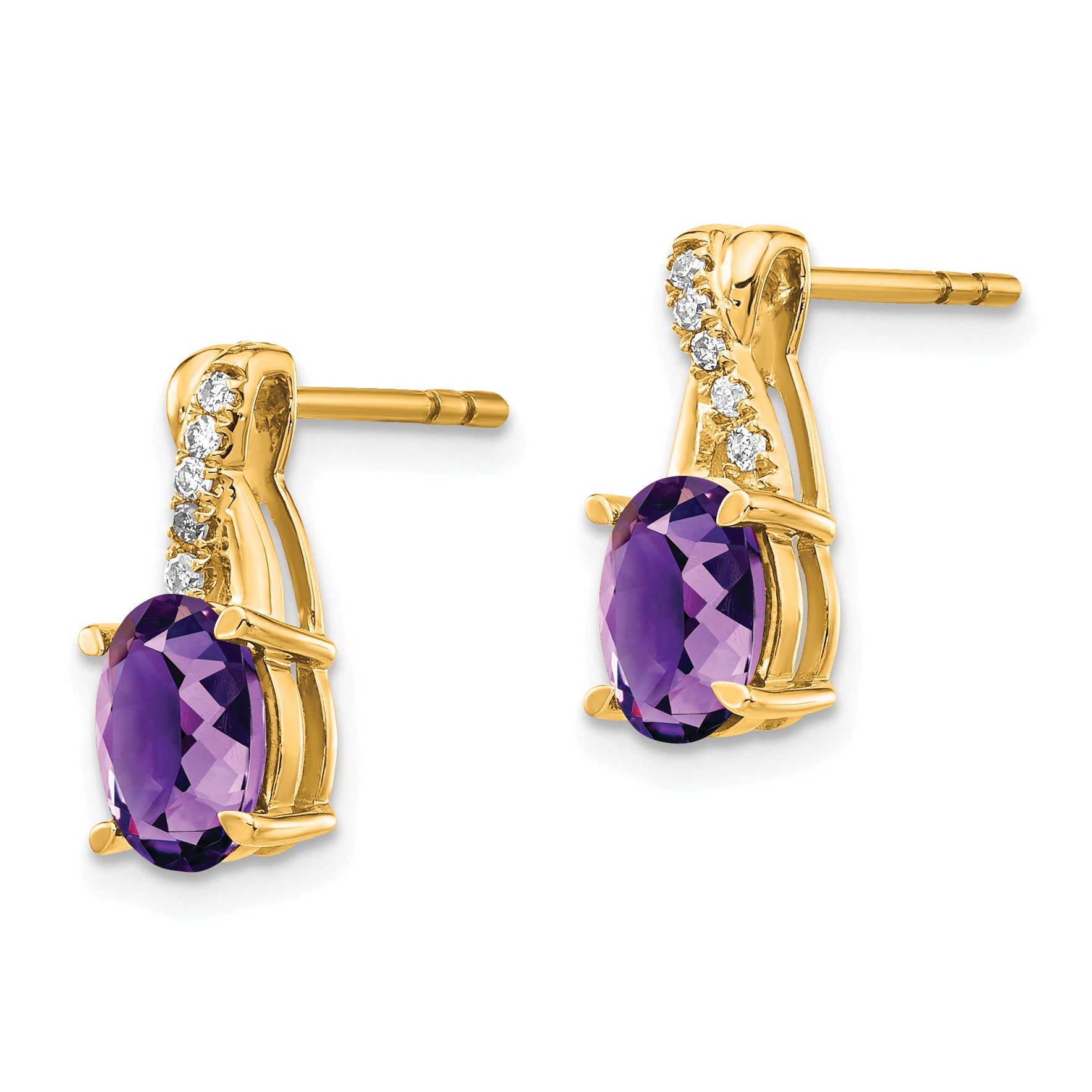 10k Amethyst and Diamond Earrings