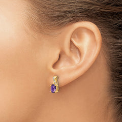 10k Amethyst and Diamond Earrings