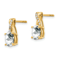 10k White Topaz and Diamond Earrings