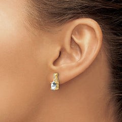 10k White Topaz and Diamond Earrings