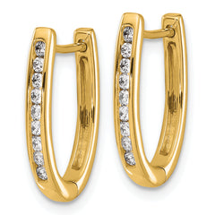 10k Diamond Oval Hinged Hoop Earrings