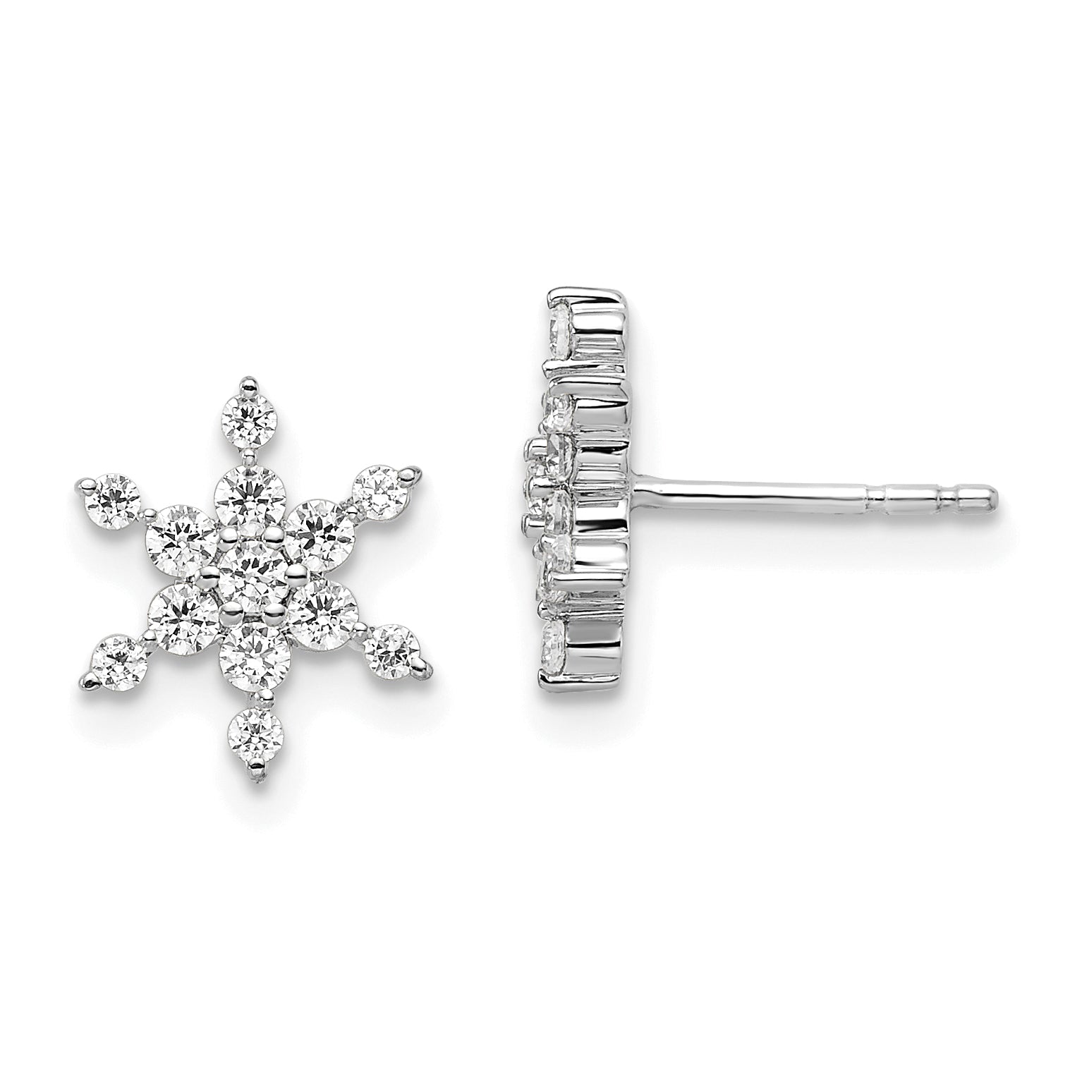 14K White Gold Lab Grown Diamond VS/SI GH, Star Post Earrings