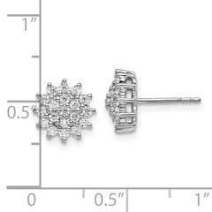 14K White Gold Lab Grown Diamond VS/SI GH, Cluster Post Earrings