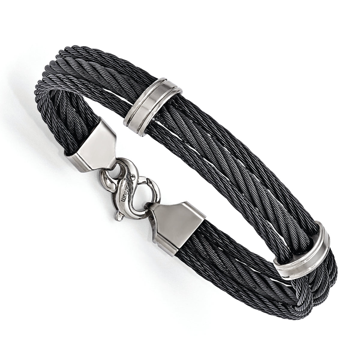 Edward Mirell Titanium Three Row Cable Bracelet