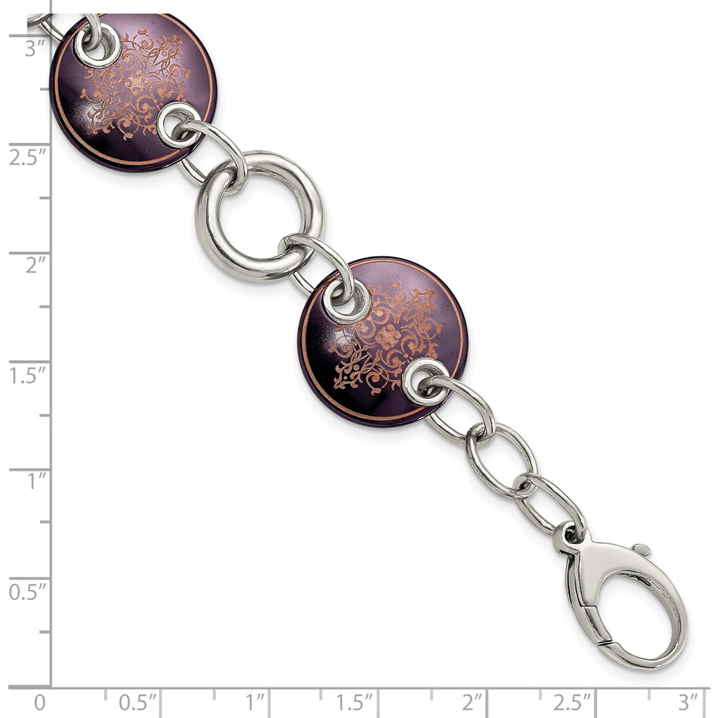 Edward Mirell Black Ti & Sterling Silver Anodized Copper Color Bracelet