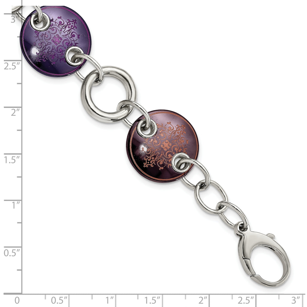 Edward Mirell Black Ti & Sterling Silver Anodized Multi Color Bracelet