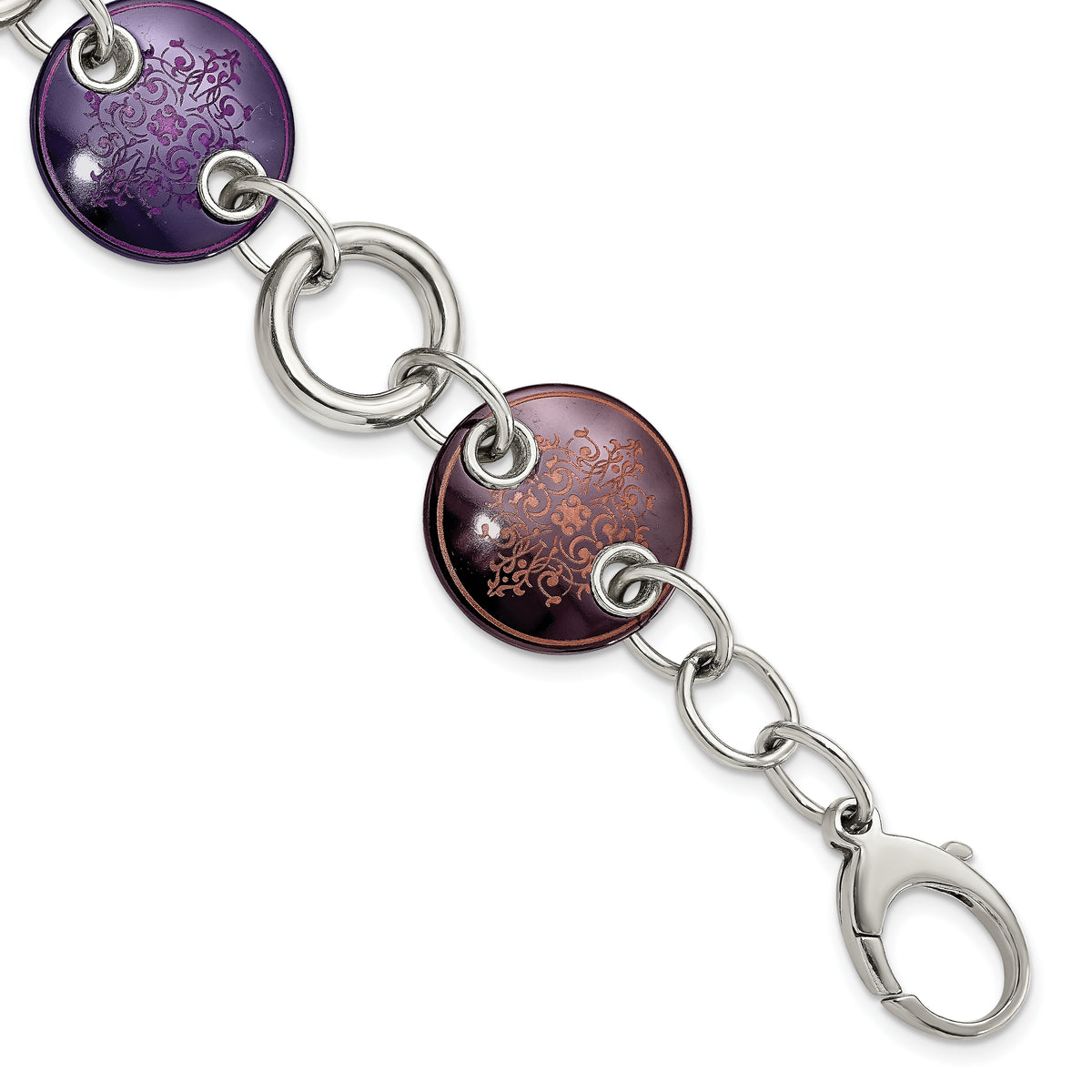 Edward Mirell Black Ti & Sterling Silver Anodized Multi Color Bracelet