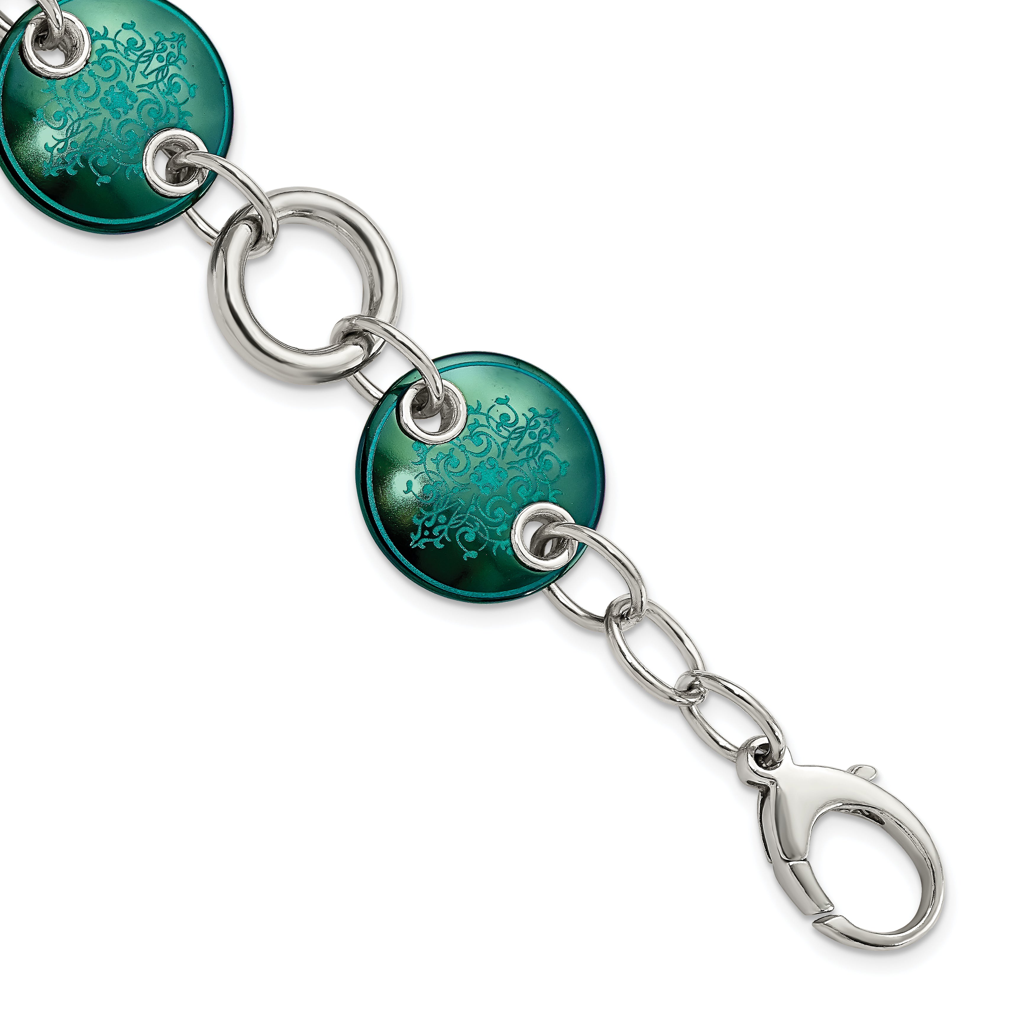 Edward Mirell Black Ti & Sterling Silver Anodized Teal Bracelet Main image