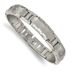 Edward Mirell Titanium Facet Edge .12ct Dia Brushed&Polished Link Brace - 8