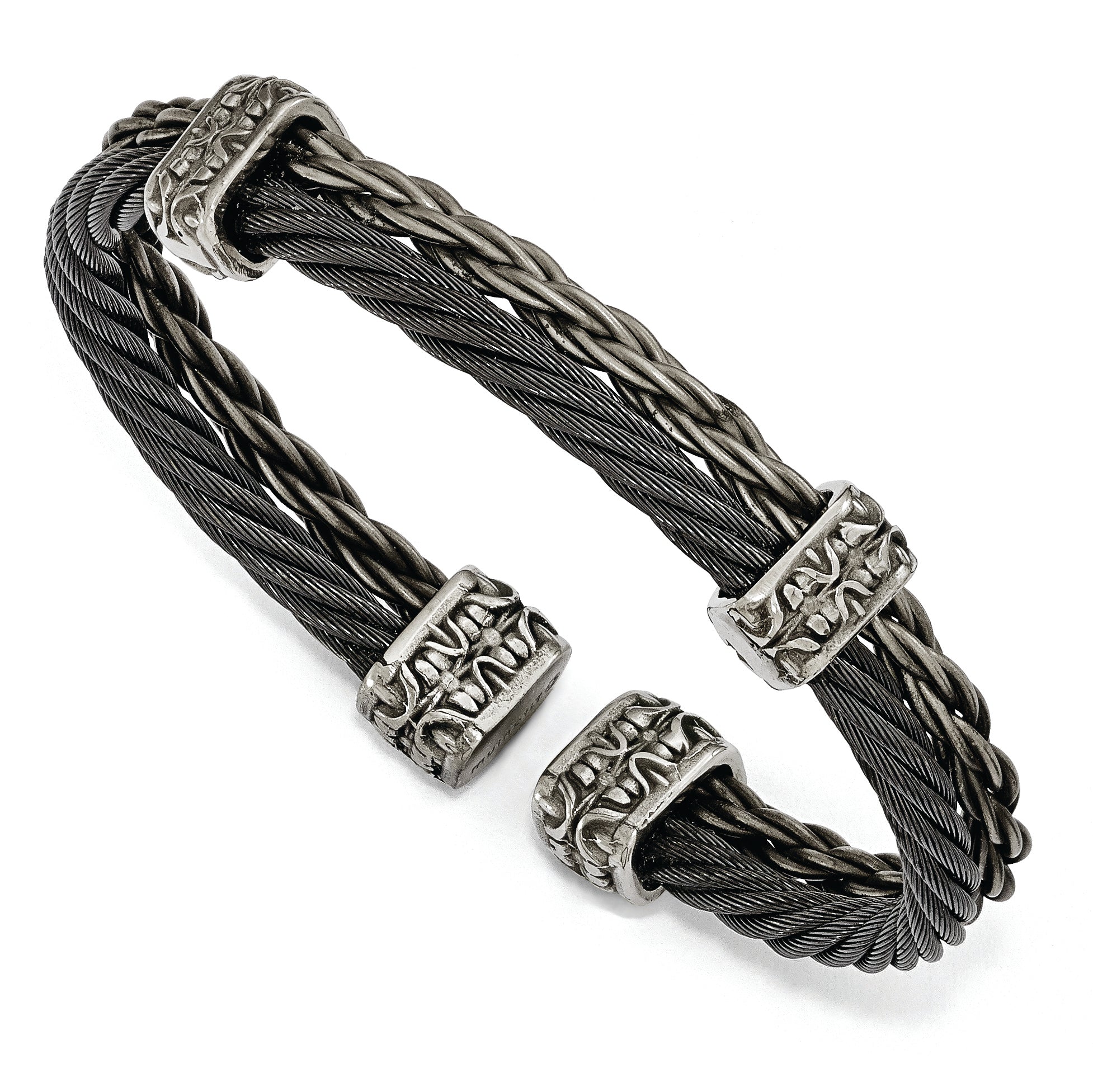 Edward Mirell Titanium Black Memory Cable & Black Titanium Cuff Bracelet Main image