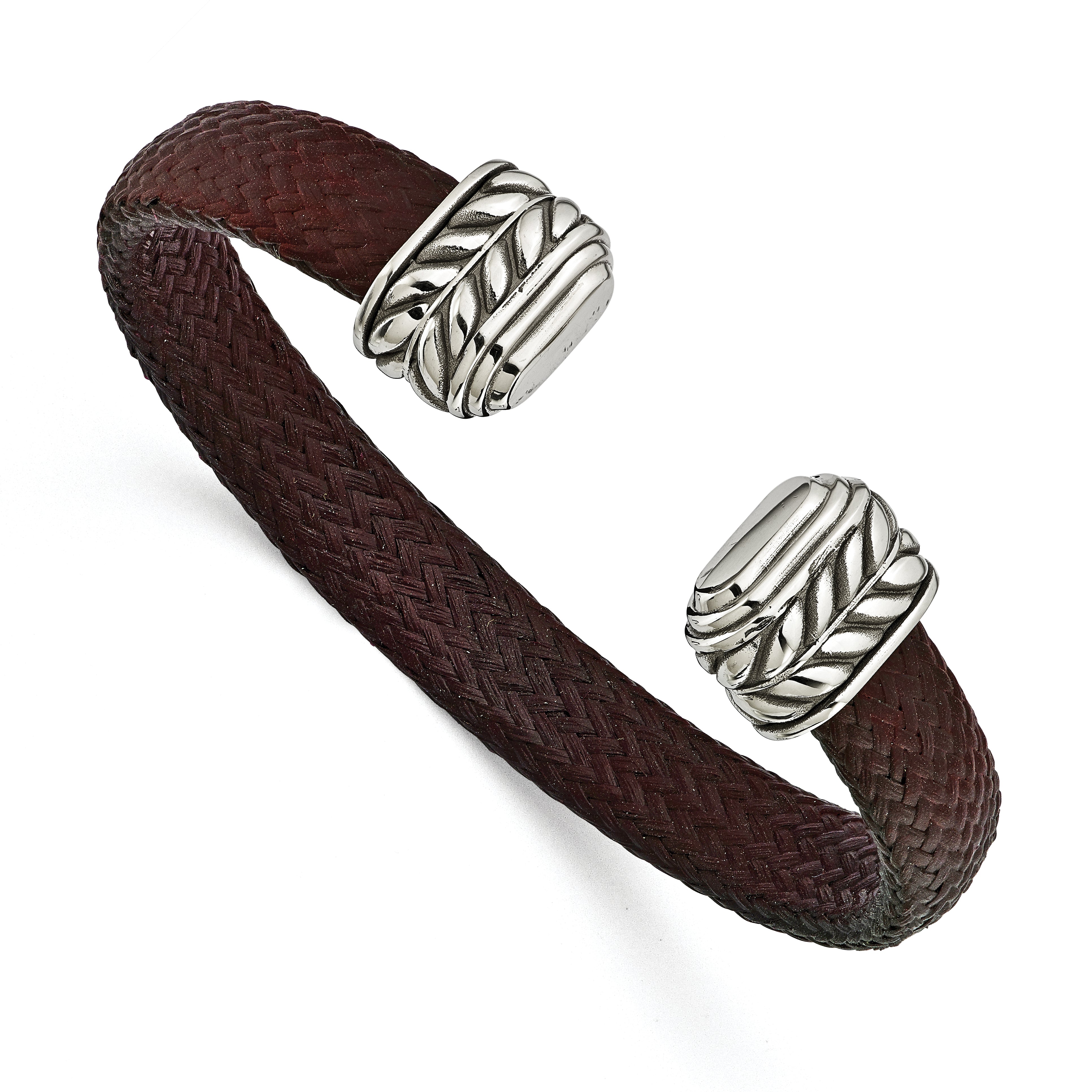 Edward Mirell 10mm Stainless Steel w/Carbon Fiber Cuff Bracelet Main image