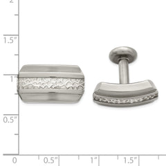 Titanium & Sterling Silver Two-Tone Men's Cufflinks  Brushed & Polished Finish, Gift Ready