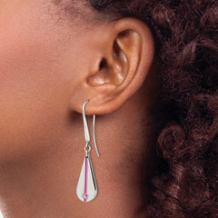 Edward Mirell Titanium Pink Anodized with Pink Sapphire Teardrop Earrings