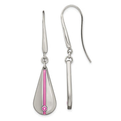 Edward Mirell Titanium Pink Anodized with Pink Sapphire Teardrop Earrings