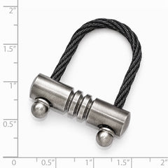 Edward Mirell Titanium Brushed Screw Top Cable Key Ring